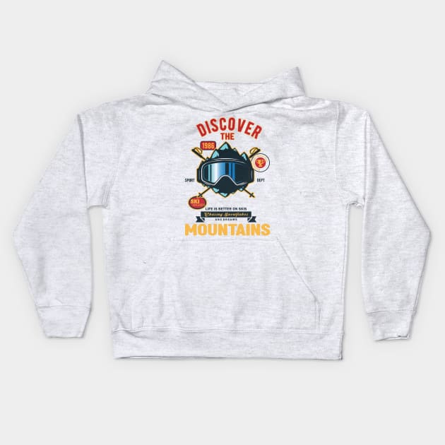 Discover the mountains Kids Hoodie by HB Shirts